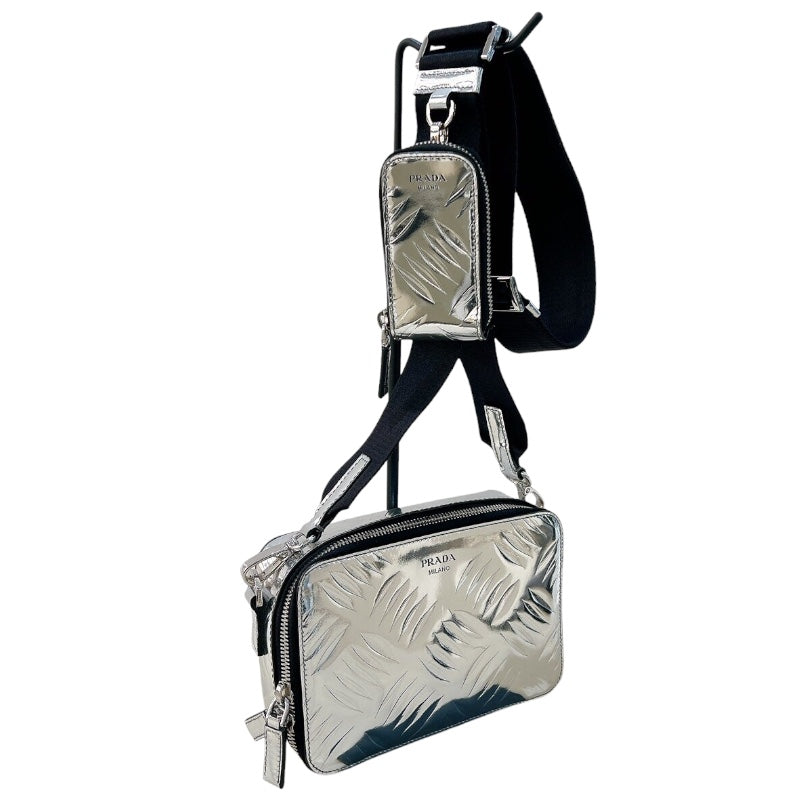 プラダ PRADA ブリック ショルダーバッグ 2HV070 シルバー