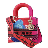 クリスチャン・ディオール Christian Dior レディディライト ミディアム M0565 レッド ジャガード レディース ハンドバッグ