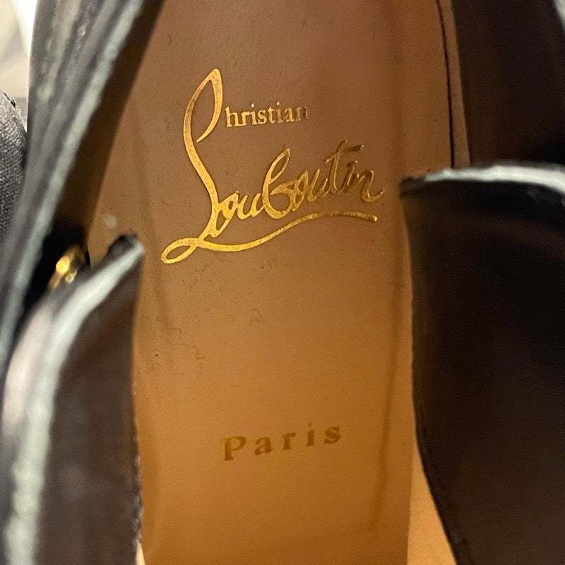 クリスチャン・ルブタン Christian louboutin ストラップアンクルブーツ ブラック レザー レディース ブーツ