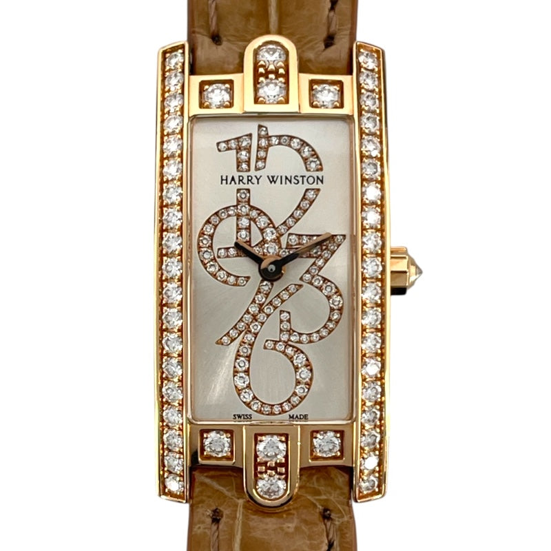 ハリーウィンストン HARRY WINSTON アヴェニューC ミニ AVCQHM16RR001 シルバー K18PG クオーツ レディース 腕時計