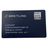 ブライトリング BREITLING アベンジャー　クロノグラフ　GMT45 A24315101C1X1 ステンレススチール メンズ 腕時計