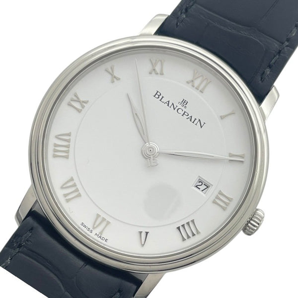 ブランパン BLANCPAIN ヴィルレ ウルトラスリム 6651-112755B ホワイト SS/革ベルト 自動巻き メンズ 腕時計