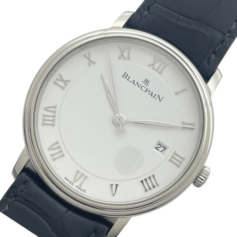 ブランパン BLANCPAIN ヴィルレ ウルトラスリム 6651-112755B ホワイト SS/革ベルト 自動巻き メンズ 腕時計