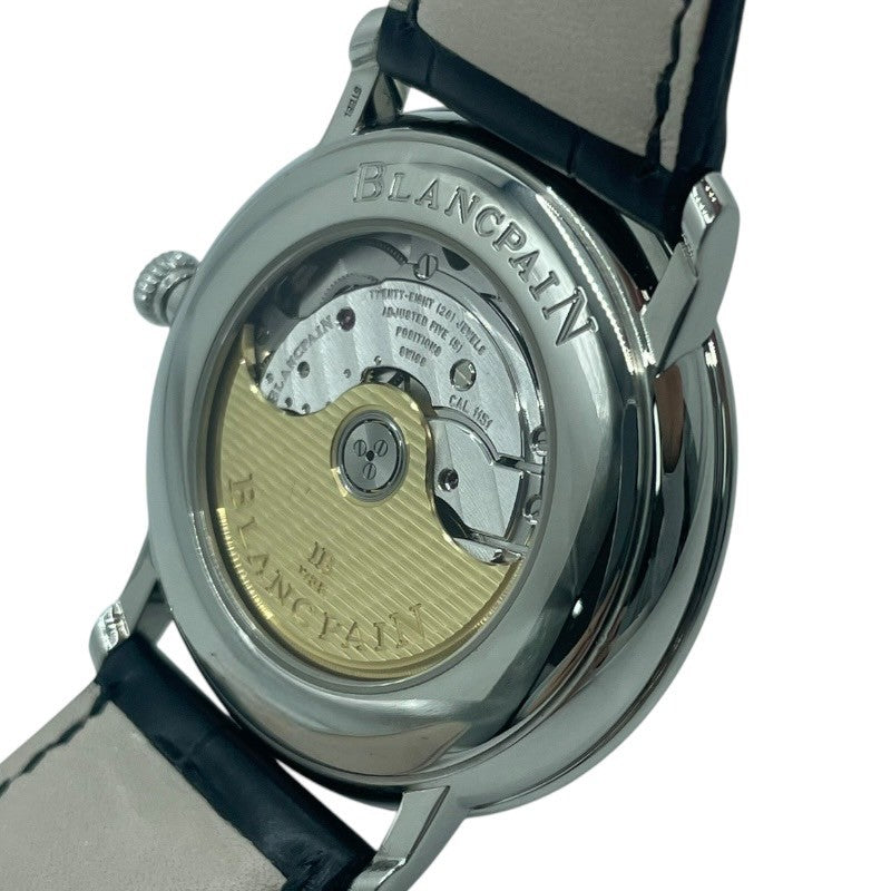 ブランパン BLANCPAIN ヴィルレ ウルトラスリム 6651-112755B ホワイト SS/革ベルト 自動巻き メンズ 腕時計