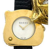 グッチ GUCCI ル マルシェ デ メルヴェイユ シークレットウォッチ ホワイトシェル YA146504 ホワイトシェル K18YG/革ベルト クオーツ レディース 腕時計