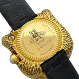 グッチ GUCCI ル マルシェ デ メルヴェイユ シークレットウォッチ ホワイトシェル YA146504 ホワイトシェル K18YG/革ベルト クオーツ レディース 腕時計