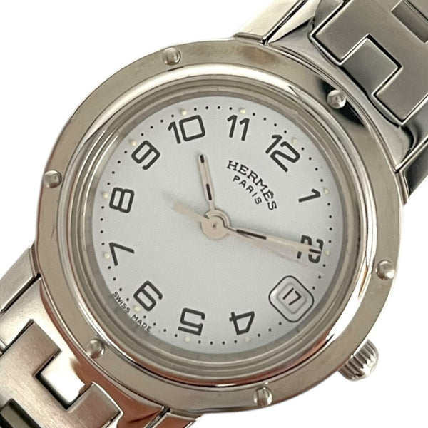 エルメス HERMES クリッパー CL4.201 ブルー ステンレススチール レディース 腕時計