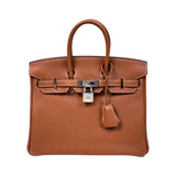 エルメス HERMES バーキン25 Y刻 ゴールド シルバー金具 トゴ レディース ハンドバッグ