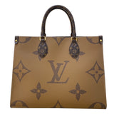 ルイ・ヴィトン LOUIS VUITTON オンザゴーＭＭ Ｍ45321 ブラウン モノグラム ジャイアント・リバース レディース ハンドバッグ