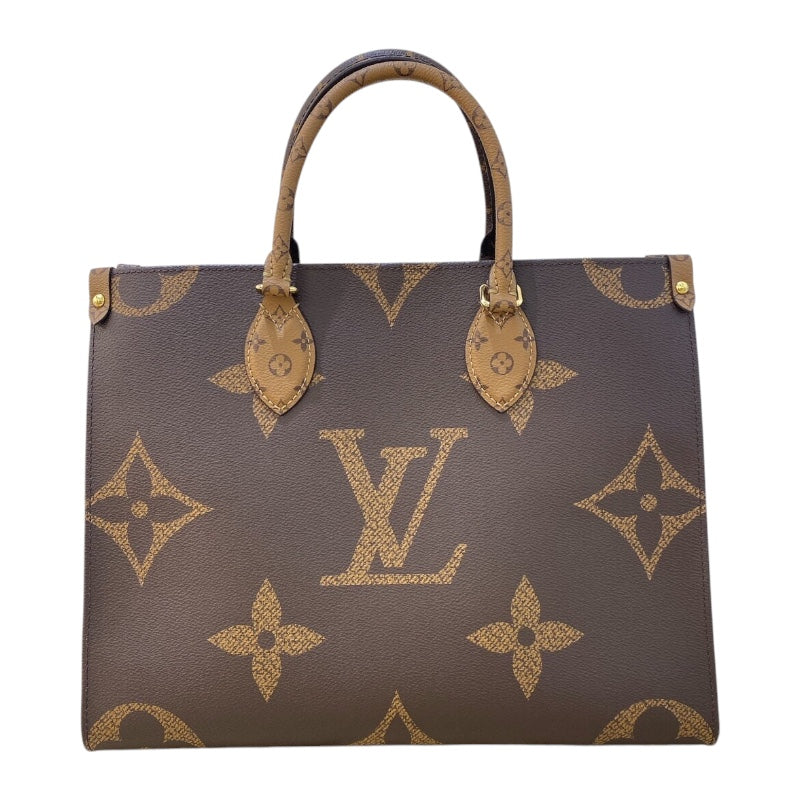 ルイ・ヴィトン LOUIS VUITTON オンザゴーＭＭ Ｍ45321 ブラウン モノグラム ジャイアント・リバース レディース ハンドバッグ