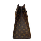 ルイ・ヴィトン LOUIS VUITTON オンザゴーＭＭ Ｍ45321 ブラウン モノグラム ジャイアント・リバース レディース ハンドバッグ