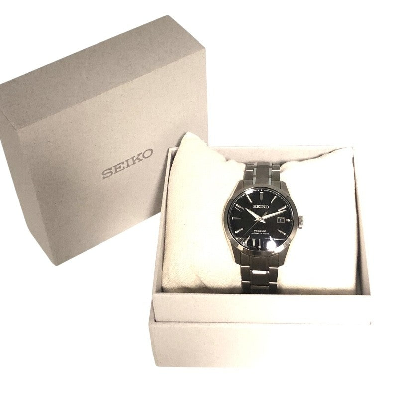 セイコー SEIKO プレサージュ SARX117 ブラック チタン 自動巻き メンズ 腕時計