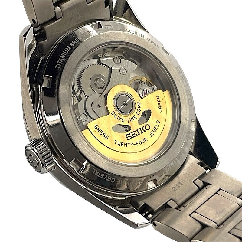 セイコー SEIKO プレサージュ SARX117 ブラック チタン 自動巻き メンズ 腕時計