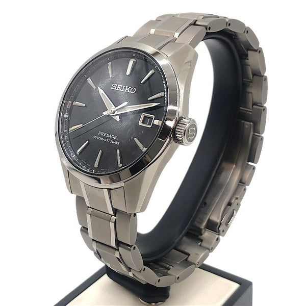 セイコー SEIKO プレサージュ SARX117 ブラック チタン 自動巻き メンズ 腕時計