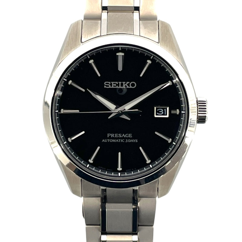 セイコー SEIKO プレサージュ SARX117 ブラック チタン 自動巻き メンズ 腕時計