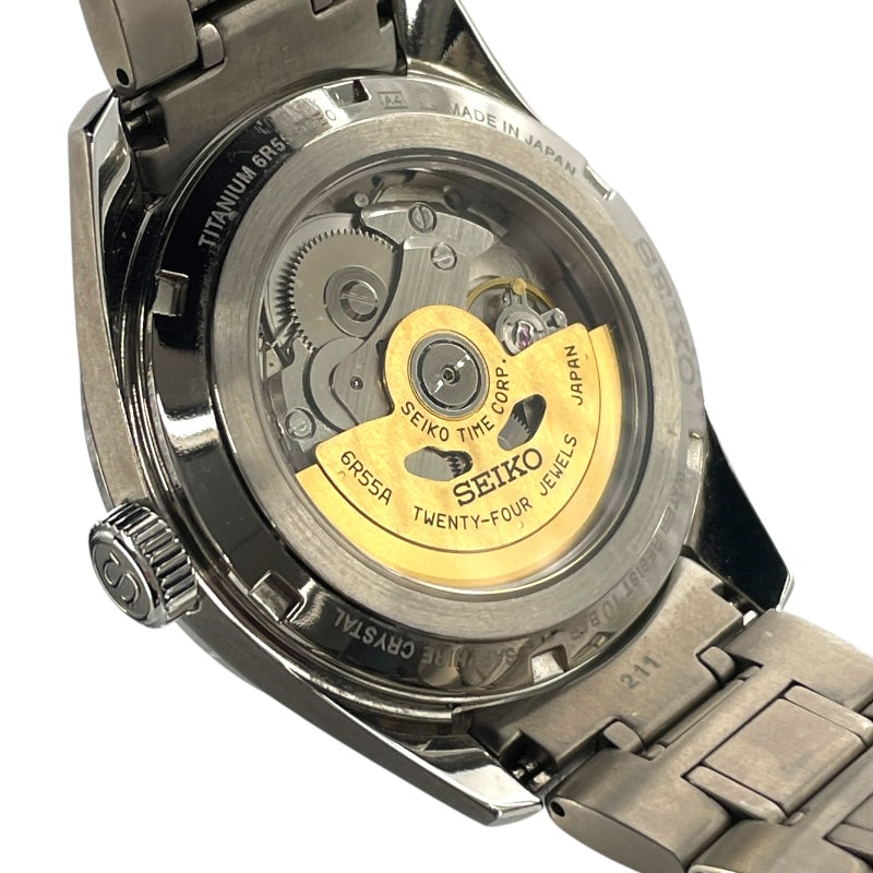 セイコー SEIKO プレサージュ SARX117 ブラック チタン 自動巻き メンズ 腕時計