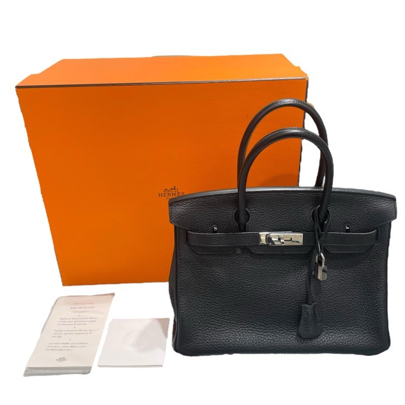 エルメス HERMES バーキン30 □R刻 ブラック　シルバー金具 トゴ レディース ハンドバッグ