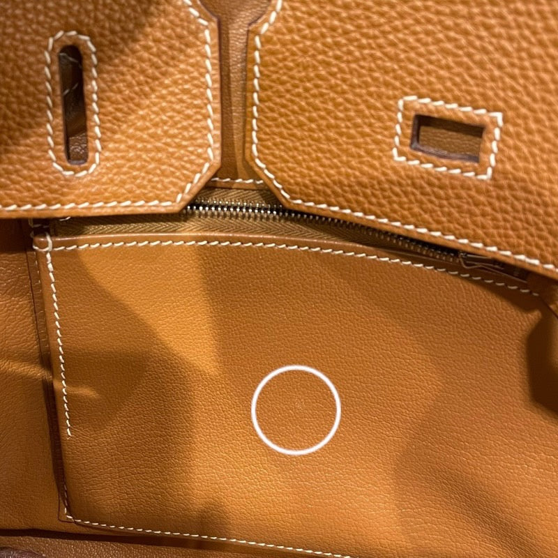エルメス HERMES バーキン □I刻 ゴールド/シルバー金具 トゴ レディース ハンドバッグ