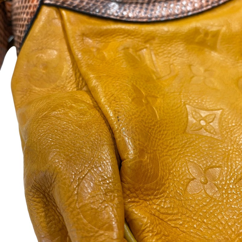 ルイ・ヴィトン LOUIS VUITTON カラハリPM M97000 イエロー レザー/パイソン レディース ハンドバッグ
