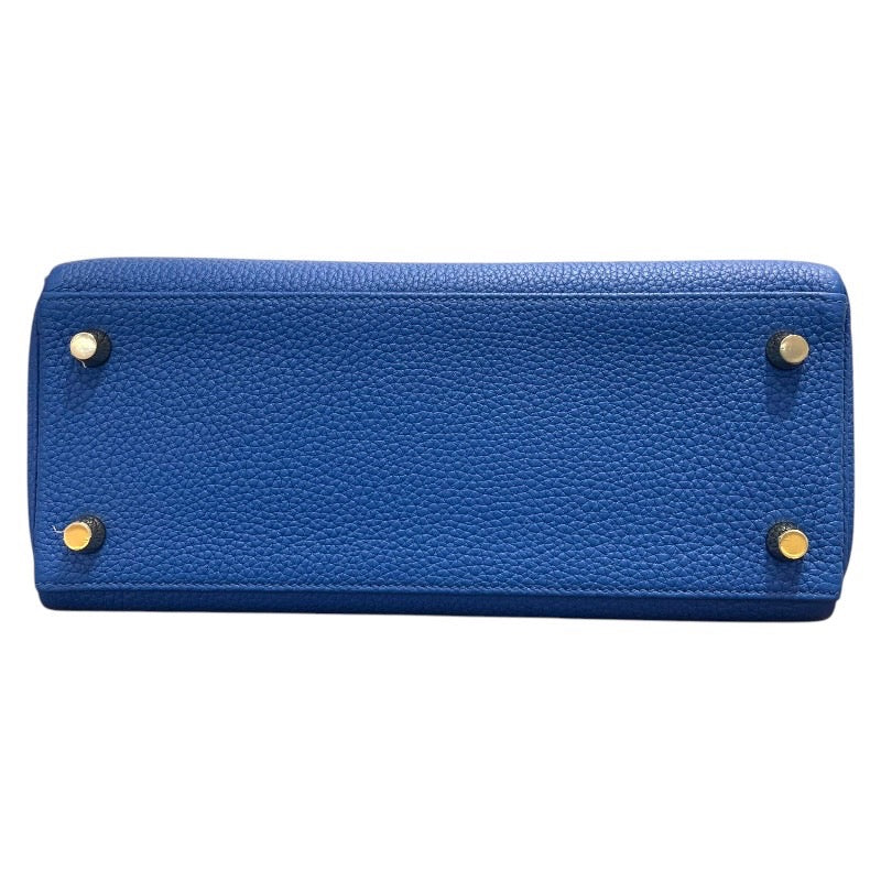エルメス HERMES ケリー25 タッチ U刻 ブルーフランス　ゴールド金具  トゴ×リザード レディース ショルダーバッグ 2300042779345-