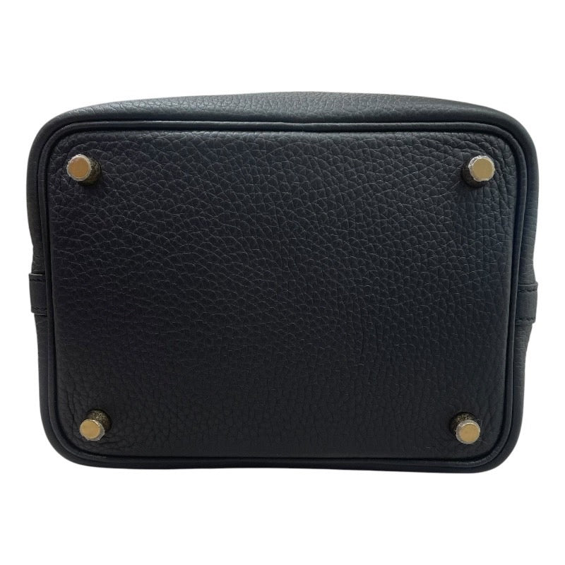 エルメス HERMES ピコタンロックPM W刻 ブラック　ゴールド金具 トリヨン レディース ハンドバッグ