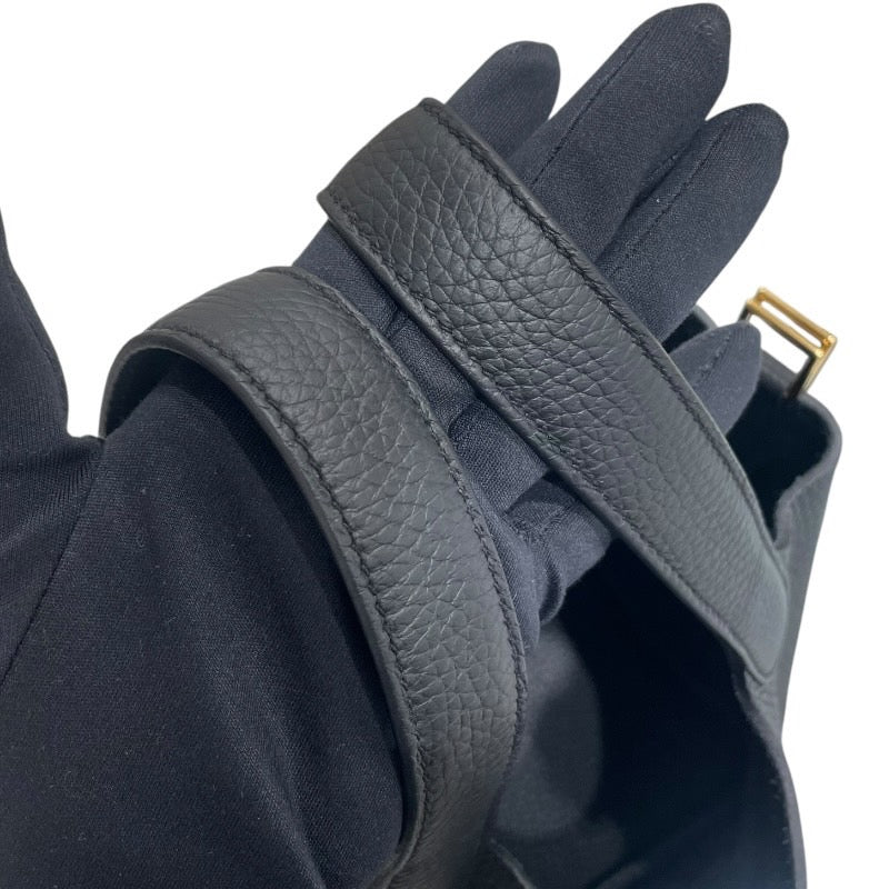 エルメス HERMES ピコタンロックPM W刻 ブラック　ゴールド金具 トリヨン レディース ハンドバッグ