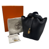 エルメス HERMES ピコタンロックPM W刻 ブラック　ゴールド金具 トリヨン レディース ハンドバッグ