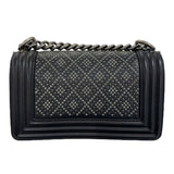 シャネル CHANEL ボーイシャネル20 A67085 ブラック　シルバー金具 スタッズ・カーフ レディース ショルダーバッグ