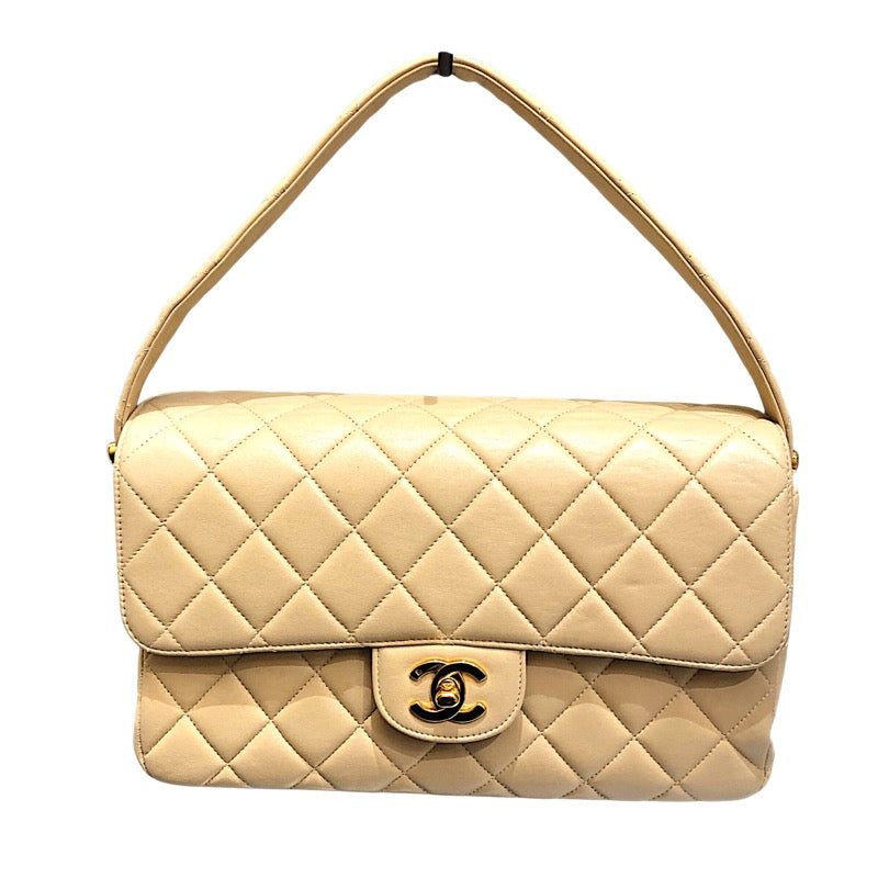 シャネル CHANEL ダブルフェイスバッグ ベージュ ゴールド金具
