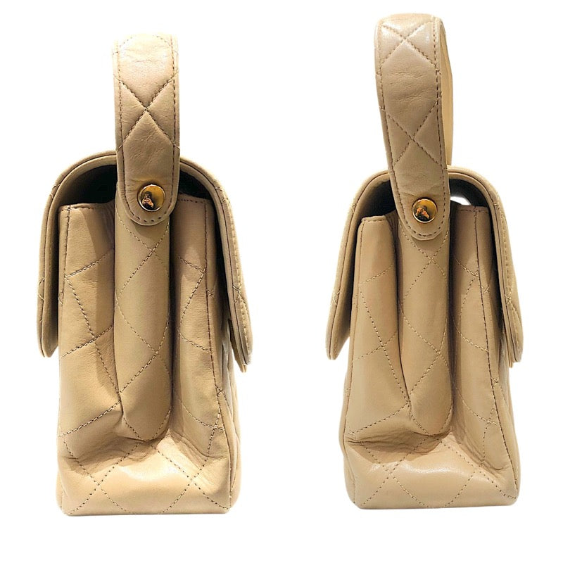 シャネル CHANEL ダブルフェイスバッグ ベージュ ゴールド金具