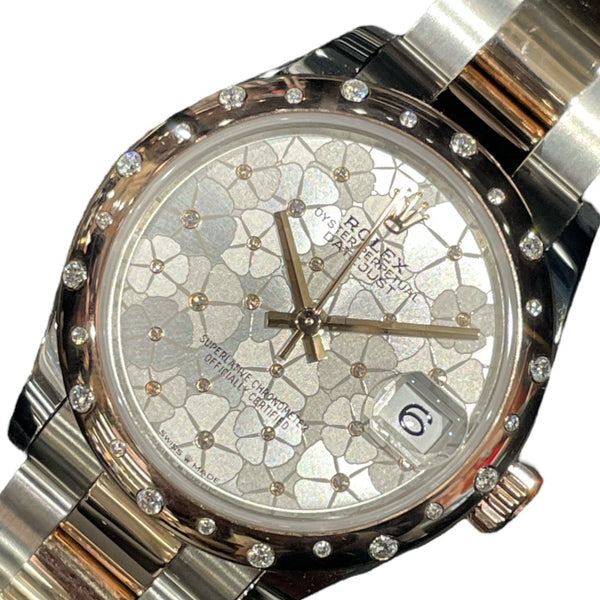 ロレックス ROLEX デイトジャスト31 フローラルモチーフ 278341RBR K18ピンクゴールド/ステンレススティール 自動巻き レディース 腕時計