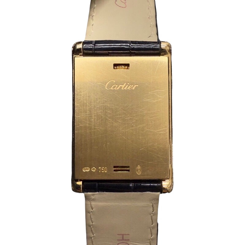 カルティエ Cartier タンク バスキュラント WA203751 アイボリー K18イエローゴールド レディース 腕時計