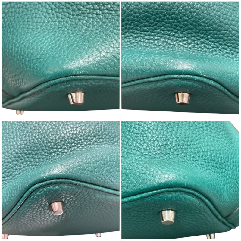 エルメス HERMES ピコタンロックMM T刻 マラカイト×SV金具 トリヨン レディース ハンドバッグ