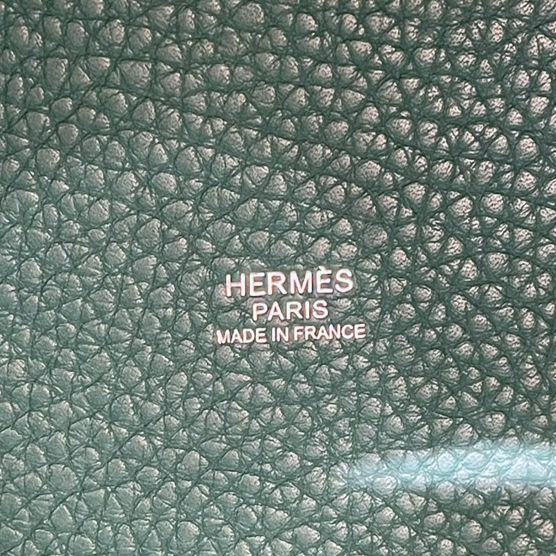 エルメス HERMES ピコタンロックMM T刻 マラカイト×SV金具 トリヨン レディース ハンドバッグ