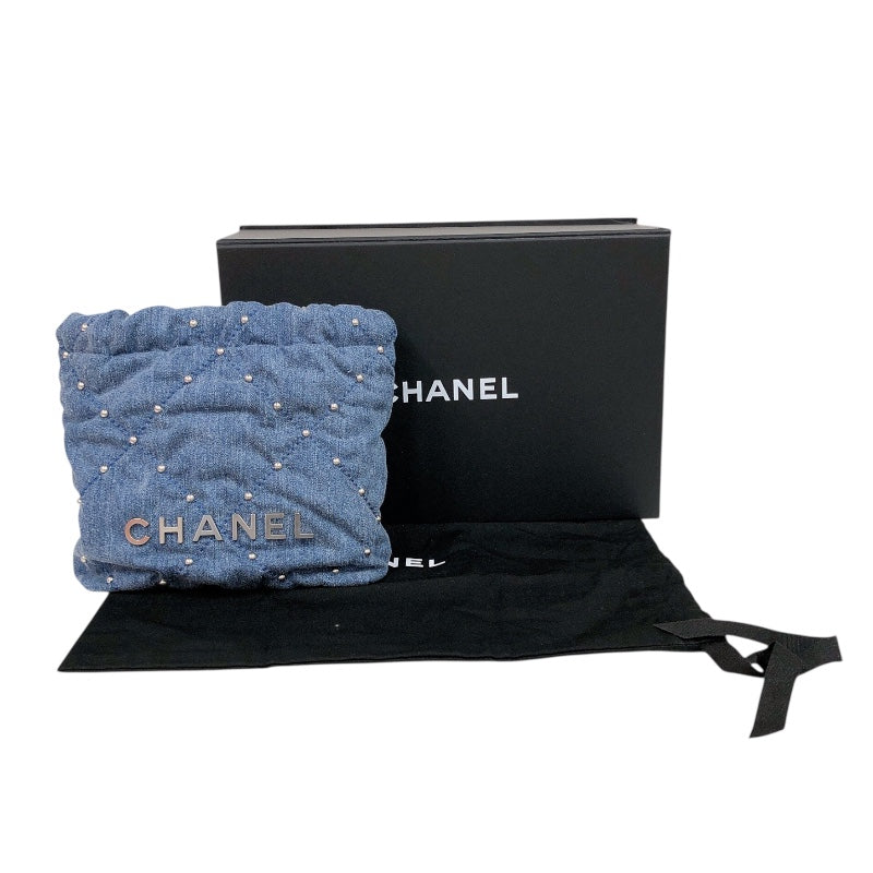シャネル CHANEL CHANEL22ミニ AS3980 ブルー シルバー金具 デニム レディース ショルダーバッグ