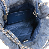 シャネル CHANEL CHANEL22ミニ AS3980 ブルー シルバー金具 デニム レディース ショルダーバッグ