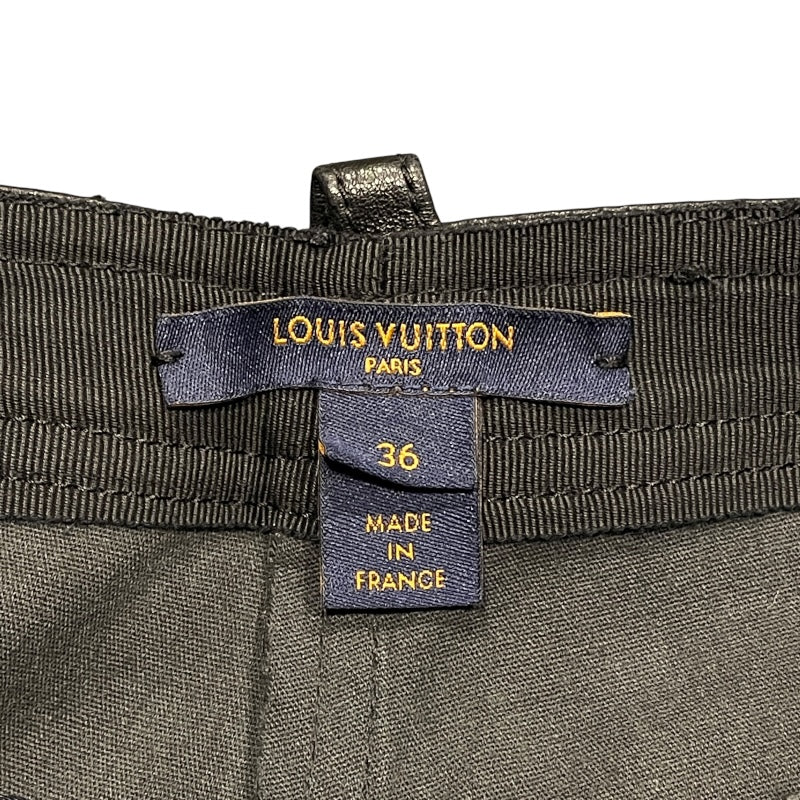 ルイ・ヴィトン LOUIS VUITTON レザースキニーパンツ FFLP01 ブラック ラムスキン レディース パンツ