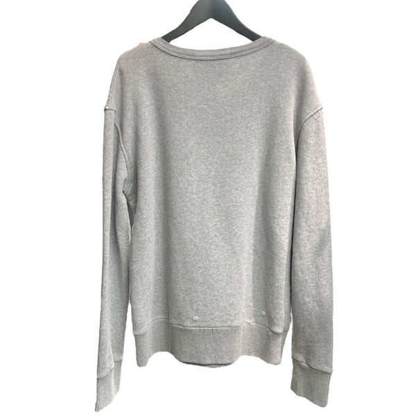 グッチ GUCCI ダメージスウェットシャツ XS 475373 グレー コットン メンズ スウェット