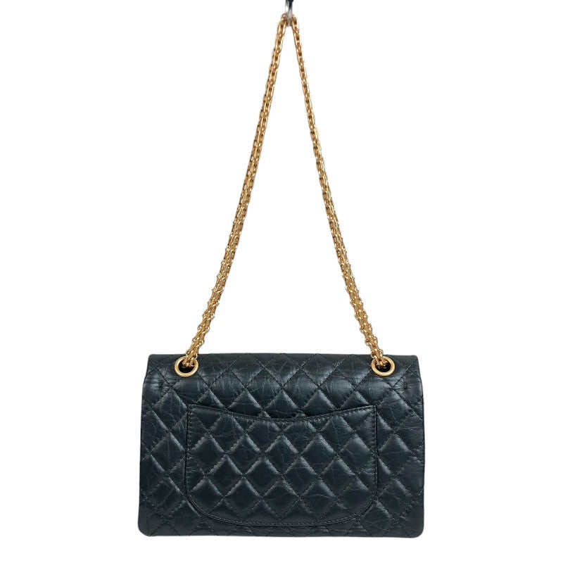シャネル CHANEL 2.55フラップバッグ A37586 25番台 ブラック ゴールド