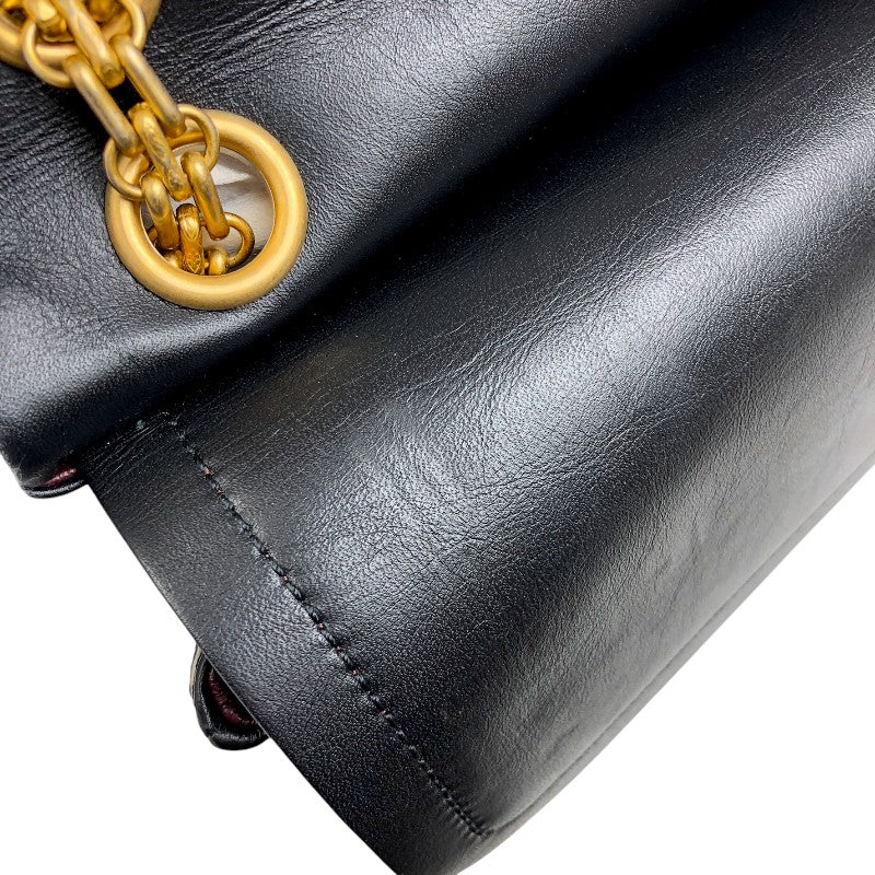 シャネル CHANEL 2.55フラップバッグ A37586 25番台 ブラック ゴールド