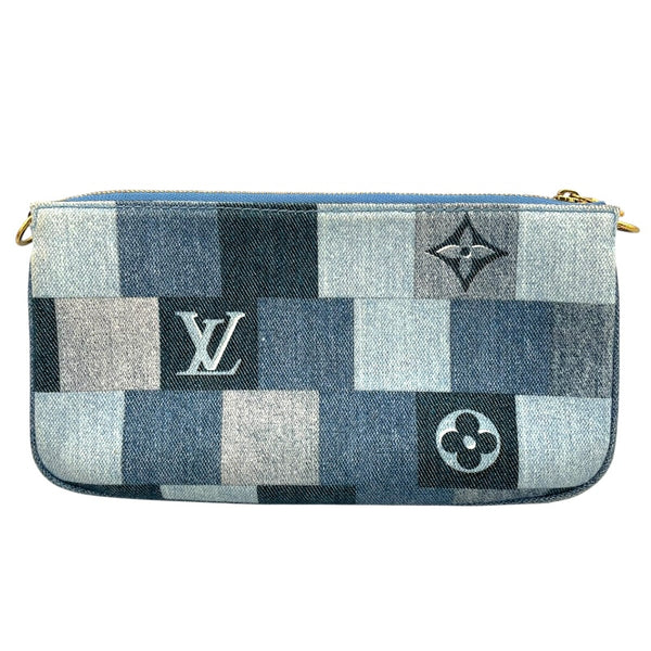 ルイ・ヴィトン LOUIS VUITTON ミュルティ・ポシェット・アクセソワ―ル M44990 ブルー モノグラム・デニム レディース ショルダーバッグ