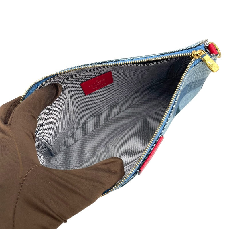 ルイ・ヴィトン LOUIS VUITTON ミュルティ・ポシェット・アクセソワ―ル M44990 ブルー モノグラム・デニム レディース ショルダーバッグ