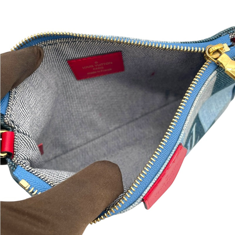 ルイ・ヴィトン LOUIS VUITTON ミュルティ・ポシェット・アクセソワ―ル M44990 ブルー モノグラム・デニム レディース ショルダーバッグ
