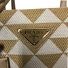 プラダ PRADA シンボル エンブロイダリーファブリック ミニバッグ 1BA355 ベージュ ファブリック レディース トートバッグ