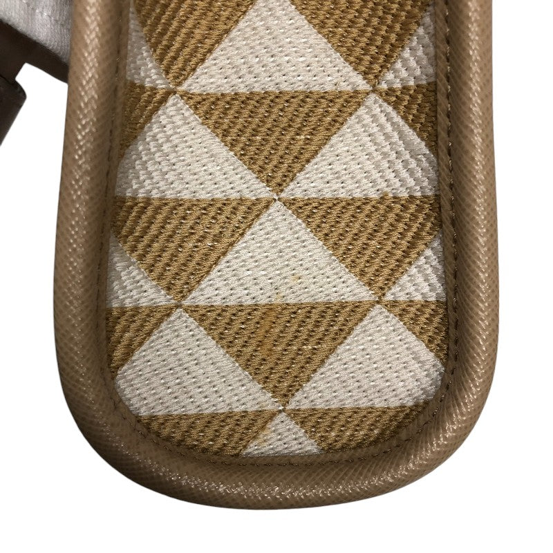 プラダ PRADA シンボル エンブロイダリーファブリック ミニバッグ 1BA355 ベージュ ファブリック レディース トートバッグ