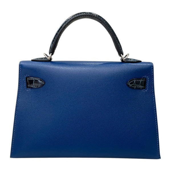 エルメス HERMES ミニケリー2 タッチ W刻 ブルーマリン/SV金具 アリゲーター・マダム レディース ショルダーバッグ