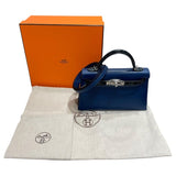 エルメス HERMES ミニケリー2 タッチ W刻 ブルーマリン/SV金具 アリゲーター・マダム レディース ショルダーバッグ