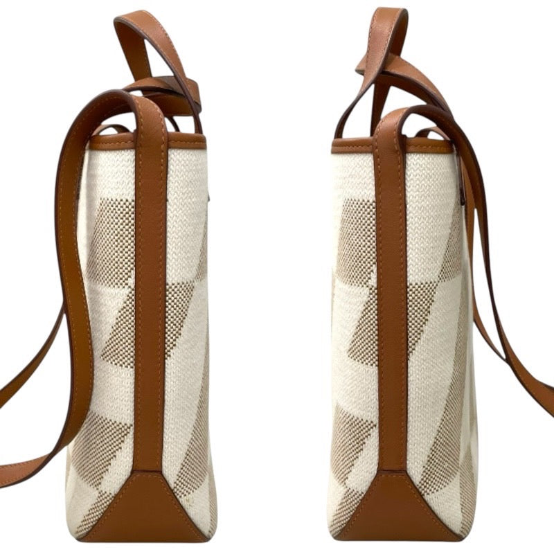 エルメス HERMES アンビエPM B刻 ブラウン トワル レディース ショルダーバッグ