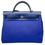 エルメス HERMES エールバッグジップPM B刻 ブルー シルバー金具  トワル レディース ショルダーバッグ