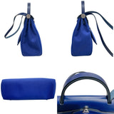 エルメス HERMES エールバッグジップPM B刻 ブルー シルバー金具  トワル レディース ショルダーバッグ
